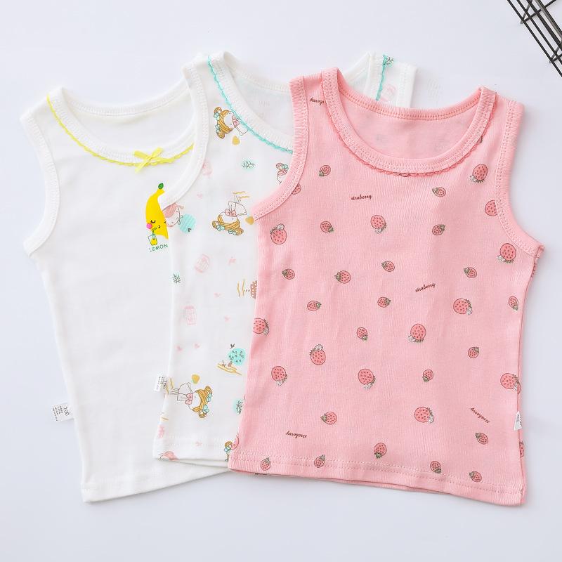 Изображение товара: 3pcs/lot Girls Tank top Kids clothes Knit singlet Youth Girls Boys strapTank Cotton camisoles sweet tops Flower strap ages 6-14Y