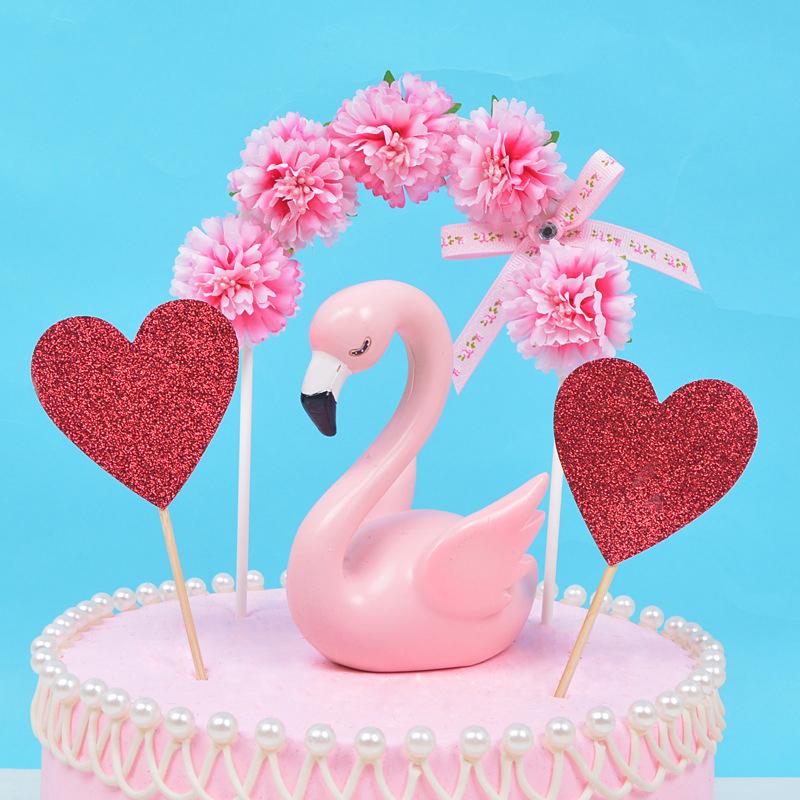 Изображение товара: 10 шт. розовый фиолетовый цветок арочный декор для торта мороженое капкейк топперы для детей на день рождения свадьбу