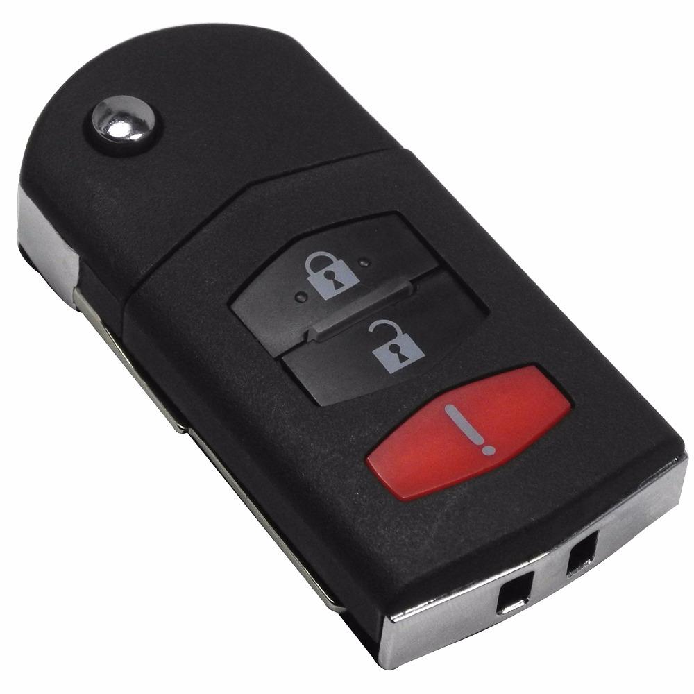 Изображение товара: Чехол jingyuqin для автомобильного ключа, складной, для Mazda 3, 5, 6, CX5, CX7, CX9, RX8, 5 шт./лот, 2 + 1, 3 кнопки