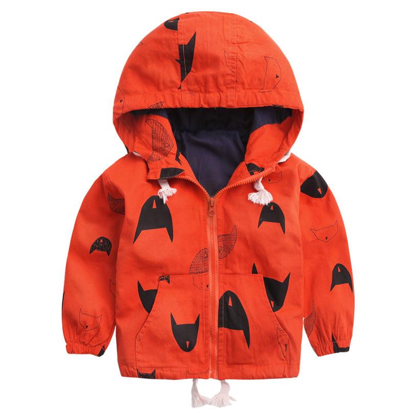 Изображение товара: Осенне-зимняя куртка для маленьких мальчиков и девочек с мультяшным рисунком, модная брендовая детская верхняя одежда, пальто, одежда для мальчиков, Детская ветровка, одежда