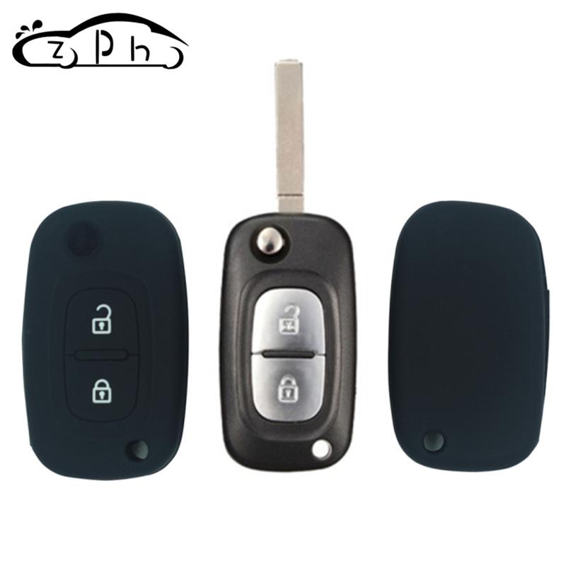Изображение товара: Силиконовый чехол с откидной крышкой для автомобильного ключа для Renault Modus Clio Megane Kangoo для Lada, 2 кнопки, Автомобильный складной чехол для ключа с дистанционным управлением