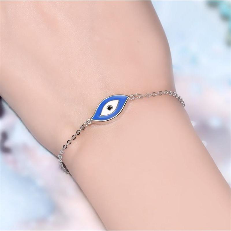 Изображение товара: Женский браслет с голубым глазом Everoyal, ювелирное изделие принцессы из стерлингового серебра 925 пробы, аксессуары для женщин