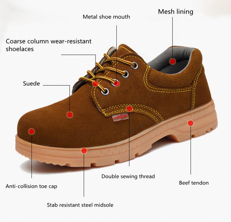 Изображение товара: Мужские защитные ботинки со стальным носком, модные уличные мужские замшевые ботинки со стальным носком и защитой от проколов