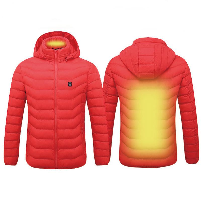 Изображение товара: Верхняя водонепроницаемая куртка с подогревом для мужчин и женщин, умный термостат, одежда для катания на лыжах, ветрозащитная теплая флисовая куртка, унисекс, зимние куртки для походов