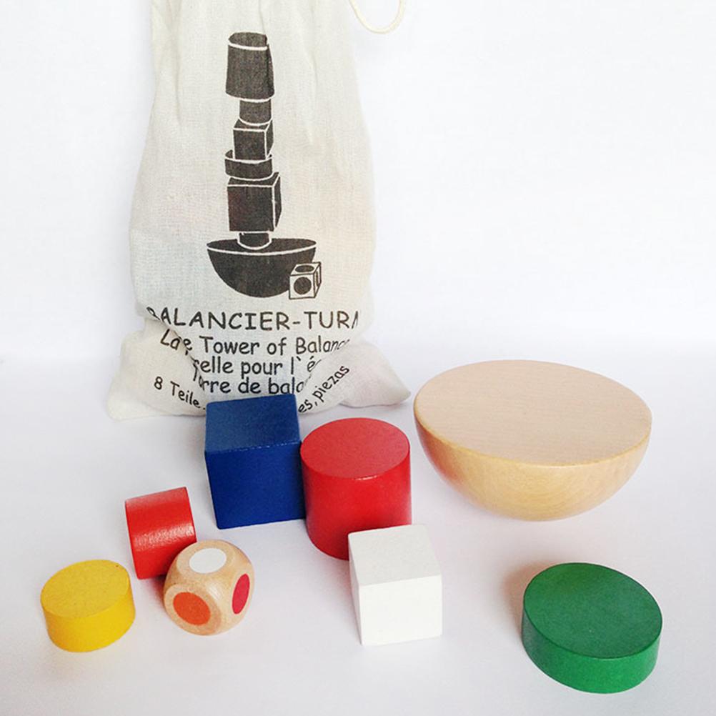 Изображение товара: Детские игрушки деревянные геометрические балансные блоки игра забавные игрушки для детей Холщовая Сумка Обучающие подарки для малышей