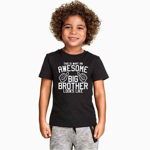 Изображение товара: Это потрясающая футболка для девочек с надписью «Big Brother Look»; Летняя одежда; Модные футболки для мальчиков; Топы с короткими рукавами в стиле унисекс