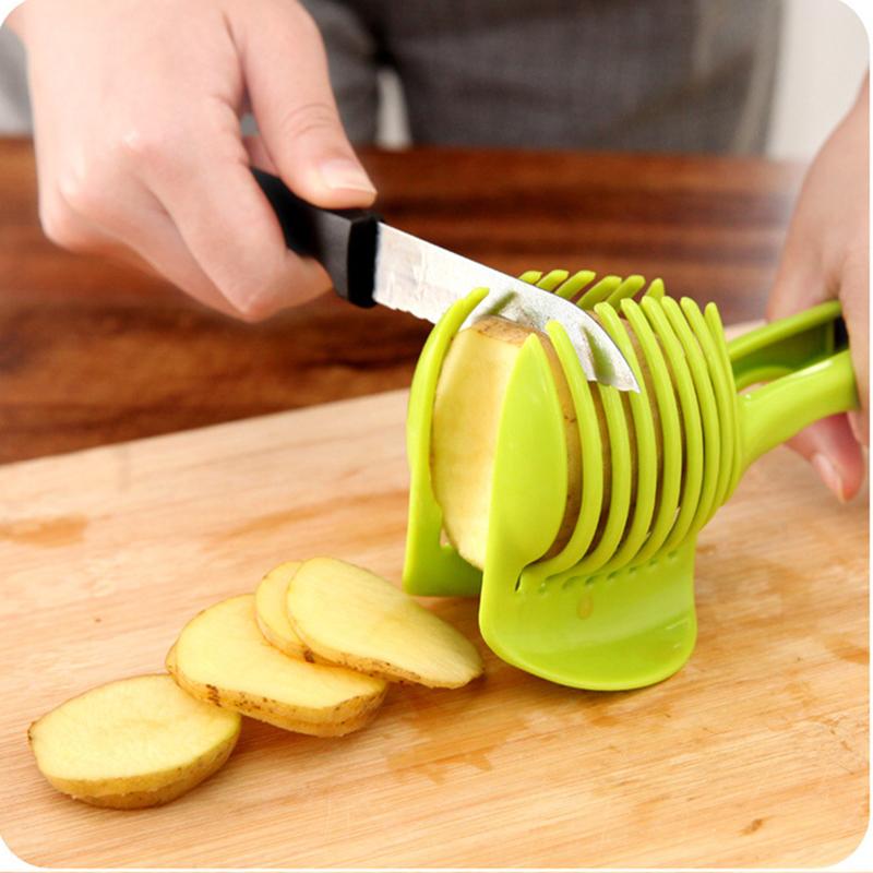 Изображение товара: Пластиковый слайсер для картофеля, резак для томатов, инструменты для резки лимона, кухонные аксессуары