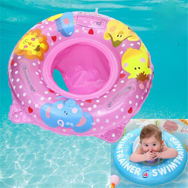 Изображение товара: Круг для плавания, надувной круг для плавания младенцев, кольца для бассейна, водные игрушки, круг для плавания для детей, двойная ручка, безопасное детское кресло