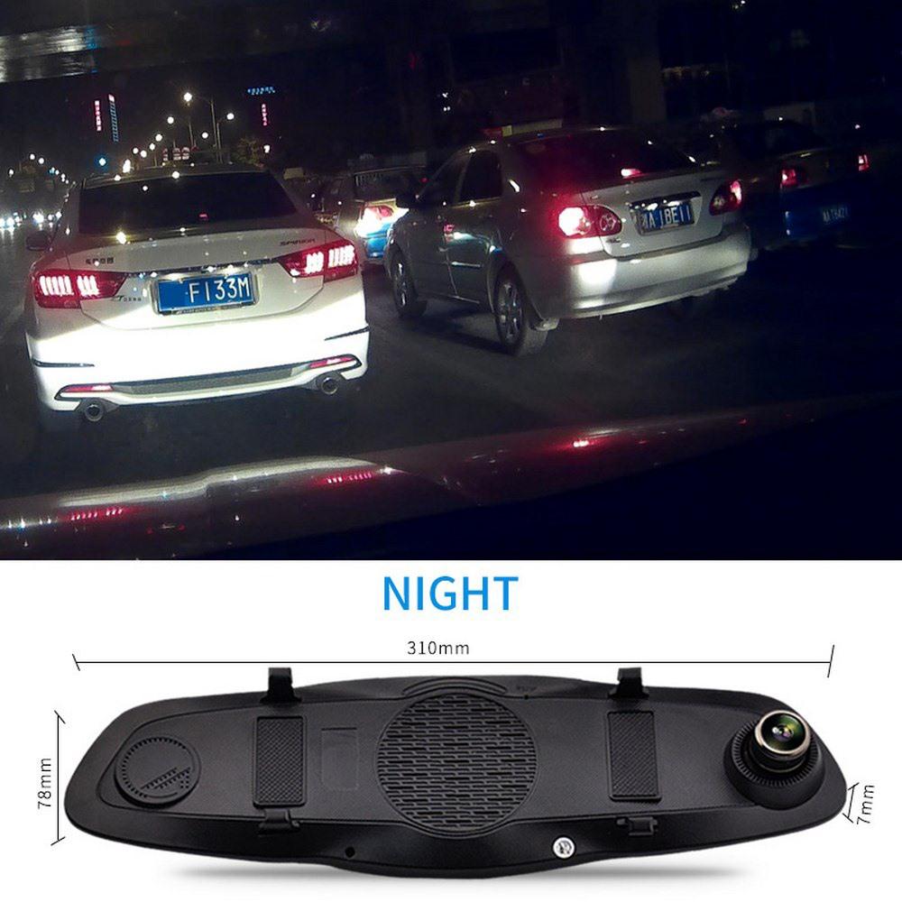 Изображение товара: 5 дюймов IPS 1080P Видеорегистраторы для автомобилей Камера HD Двойной объектив Ночное видение вождения Регистраторы зеркало заднего вида автомобиля тире Камера для парковочной системы