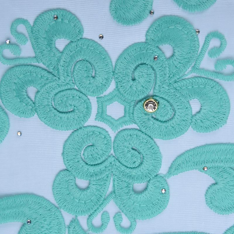 Изображение товара: Зеленая молочная шелковая кружевная свадебная ткань материалы африканская кружевная ткань последние 2019 французские нигерийские кружева вуаль ткань с камнями 1670