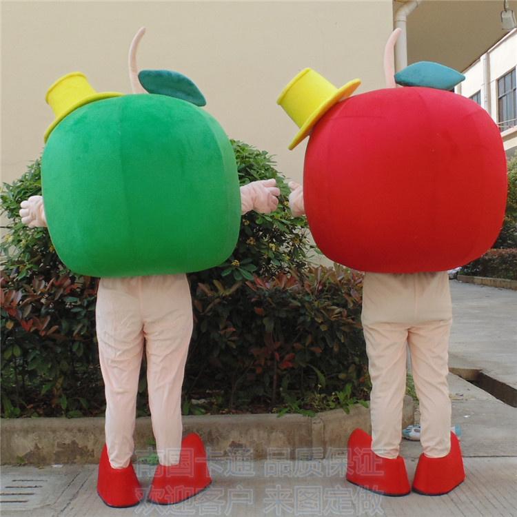 Изображение товара: Красный и зеленый цвет, искусственный мультяшный персонаж, яблоко, фрукты, косплей, карнавальный костюм, реквизит для сцены, рекламный костюм