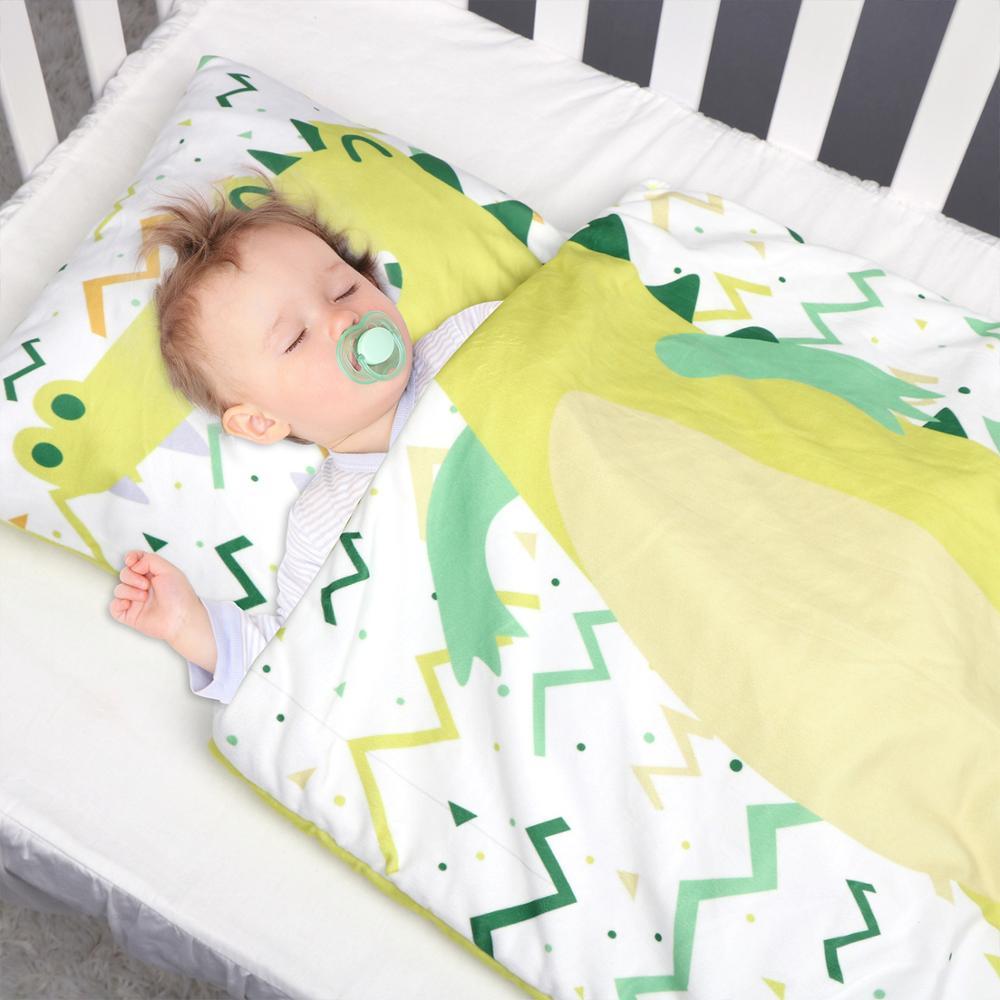 Изображение товара: Детский спальный мешок, 4 сезона, хлопковый материал с изображением животного аллигатора для новорожденных 0-12 месяцев