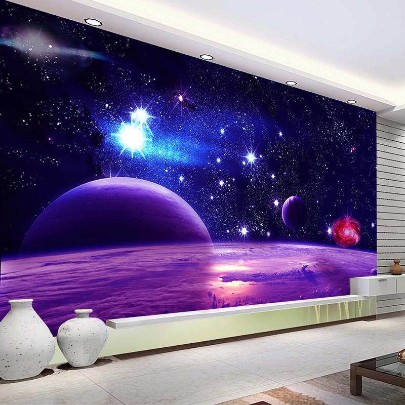 Изображение товара: Пользовательские 3D-обои с изображением Вселенной и звездного неба фон настенная живопись гостиная спальня самоклеющиеся наклейки на стене обои