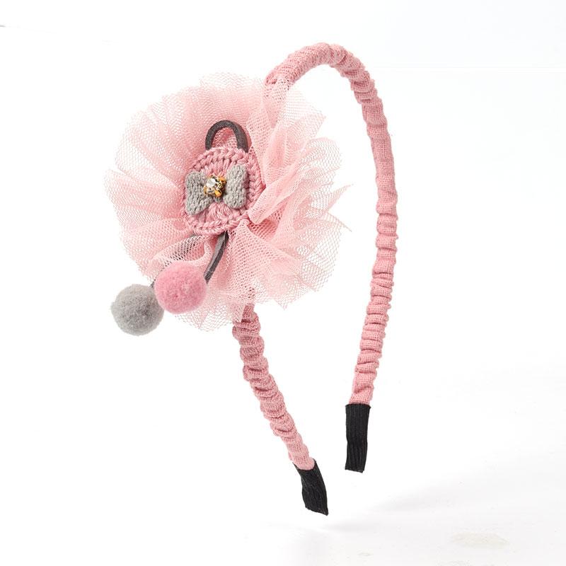 Изображение товара: Повязка на голову детская из хлопка и льна, с розовыми цветами, 17 шт. на выбор