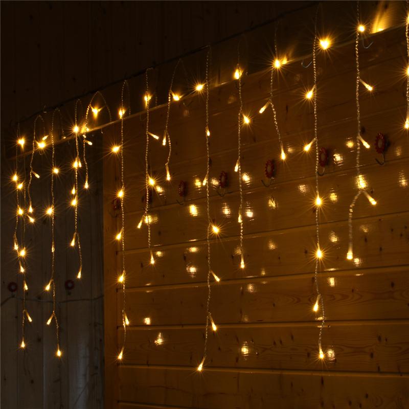 Изображение товара: 320 светодиодный занавес для окна сосулька сказочные гирлянды мерцающие огни для вечерние украшения для дома, сада, спальни