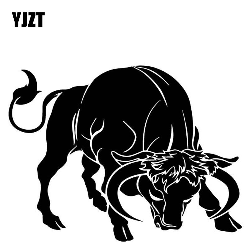 Изображение товара: YJZT 17,7 см * 13,4 см крепкий бык креативное украшение кузова автомобиля виниловая наклейка на машину наклейка черный/серебристый C4-2137