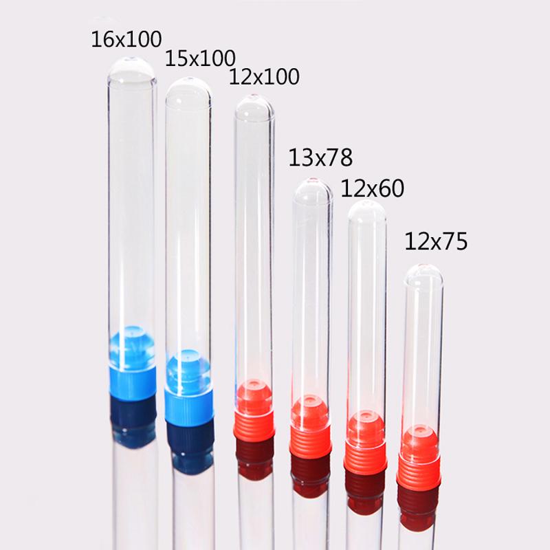 Изображение товара: 20 шт./упак. 16x100 мм прозрачный Пластик Тесты трубка флаконы с Кепки радио иммуноанализа трубка школы лабораторное оборудование свадебной