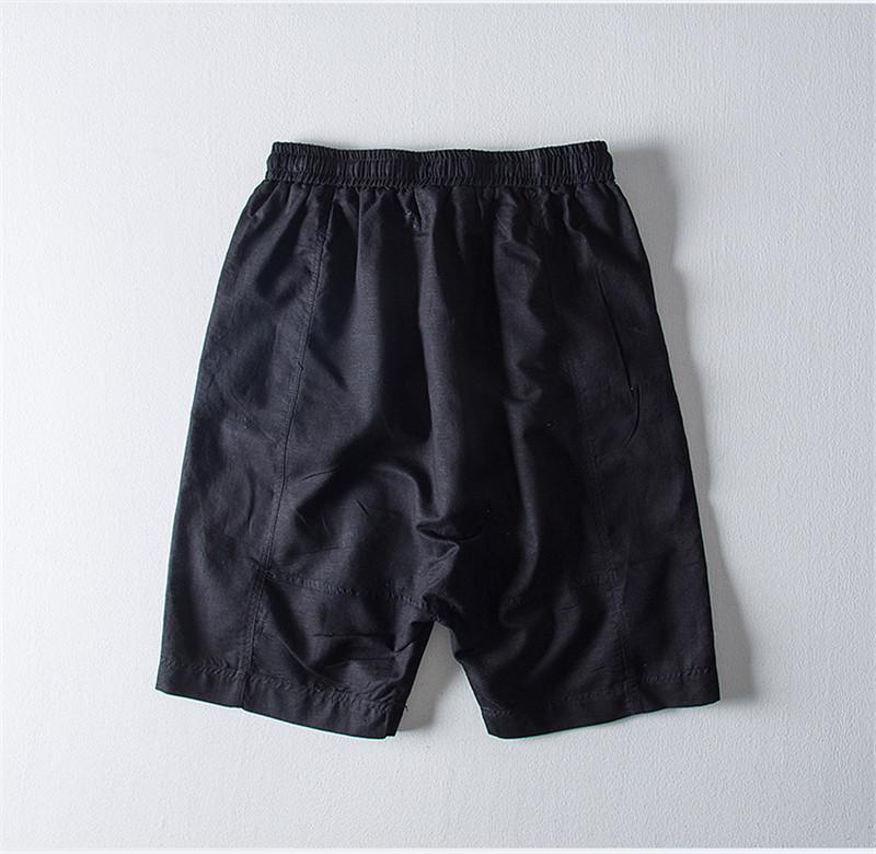 Изображение товара: Мужские летние шорты из хлопка и льна SHIFUREN, Дышащие Короткие брюки до колена на шнуровке, бордшорты с эластичным поясом, лето 2019