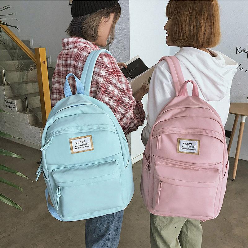 Изображение товара: Простой Школьный ранец в стиле Харадзюку, натуральный дорожный холщовый рюкзак для ноутбука для девочек-подростков, вместительная Повседневная сумка на плечо
