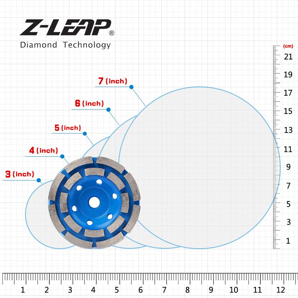 Изображение товара: Алмазный шлифовальный диск Z-LEAP 100 мм, 4 дюйма, двухрядный сегментный шлифовальный круг, мраморный гранит, вогнутый абразивный инструмент, резьба M14