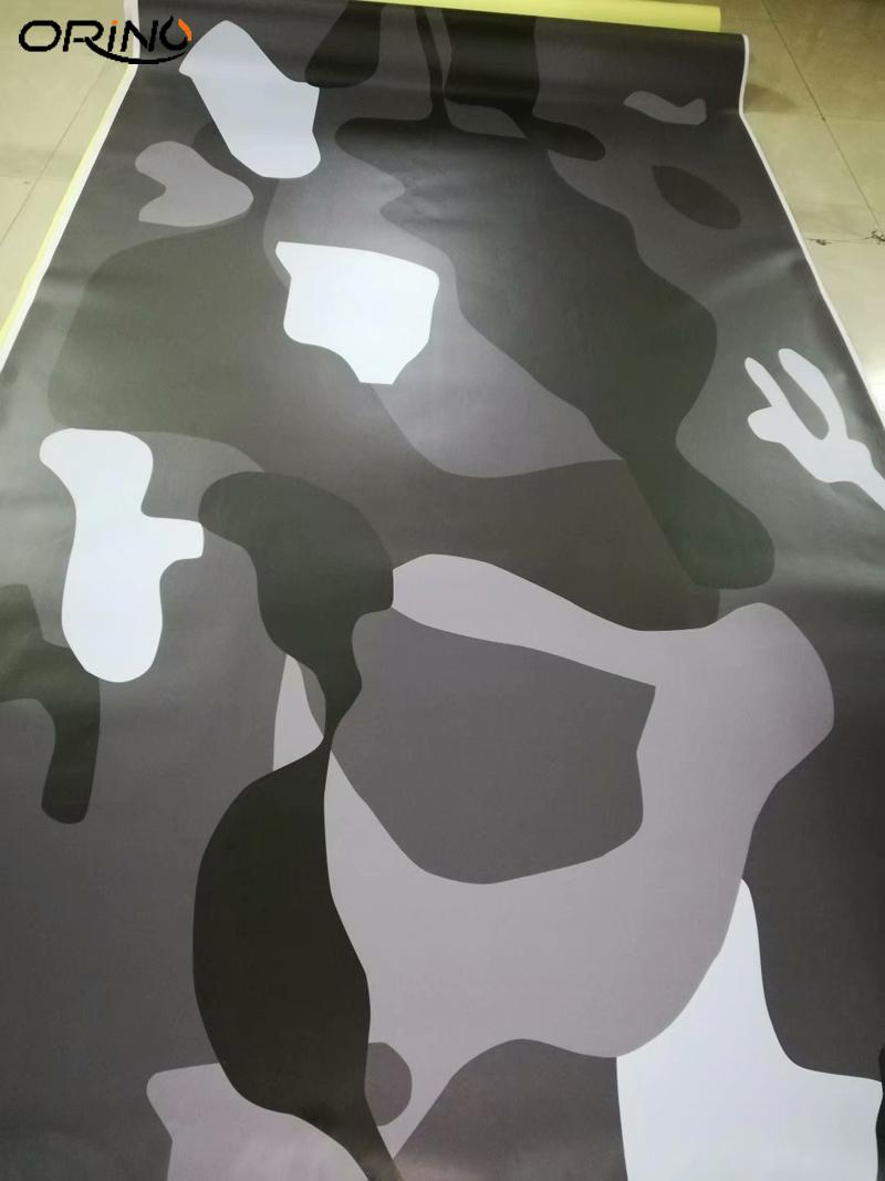 Изображение товара: Виниловая пленка с большим рисунком, большая черная и серая камуфляжная фотопленка в рулоне, для обмотки автомобиля, грузовика, спуска воздуха