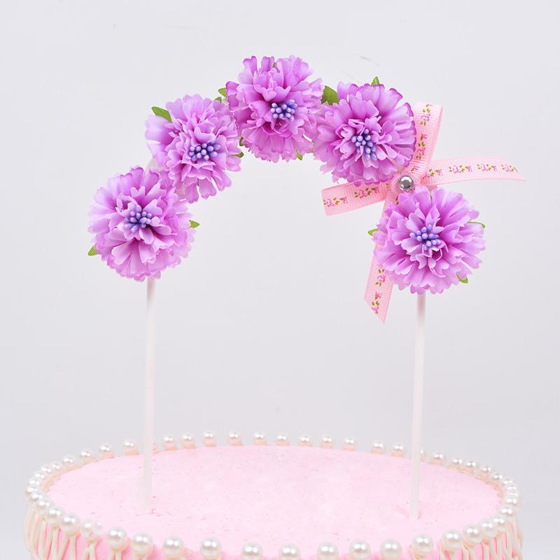 Изображение товара: 10 шт. розовый фиолетовый цветок арочный декор для торта мороженое капкейк топперы для детей на день рождения свадьбу