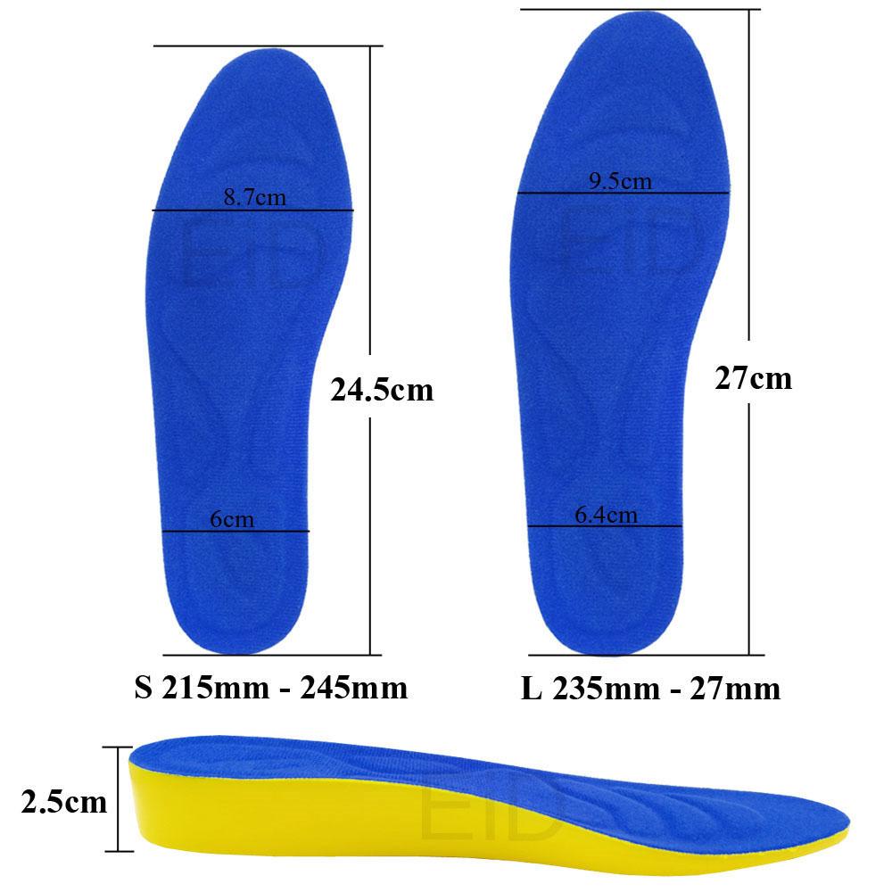 Изображение товара: EiD стелька для увеличения высоты 2,5 см, регулируемая стелька для увеличения высоты, вставки для обуви на каблуке, абсорбирующие стельки для мужчин и женщин