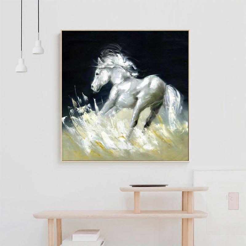 Изображение товара: Современная Топ абстрактная лошадь искусство Масляная живопись на холсте плакаты и принты настенные картины для гостиной Куадрос Декор без рамки