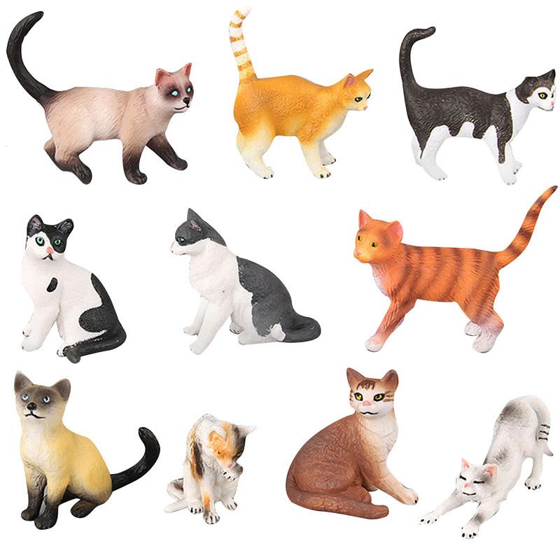 Изображение товара: 10 Kidns моделирование кошка статуэтки коллекционные игрушки кошки экшн-фигурки животных Детские Пластик цемента игрушки