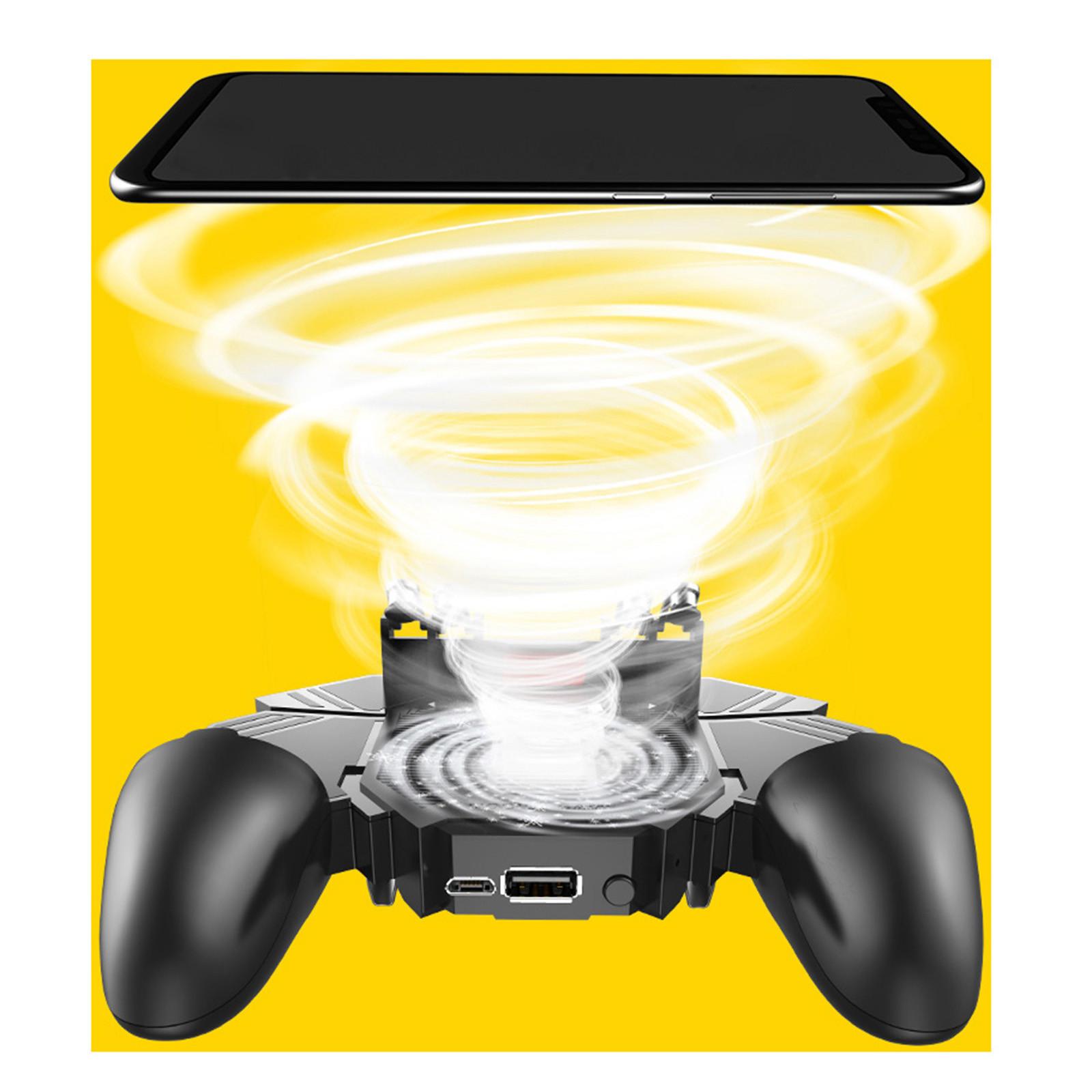 Изображение товара: Игровой контроллер PUBG с охлаждающим вентилятором, геймпад для IOS, Android мобильный телефон, игровой джойстик с шестью пальцами, внешний аккумулятор, геймпад
