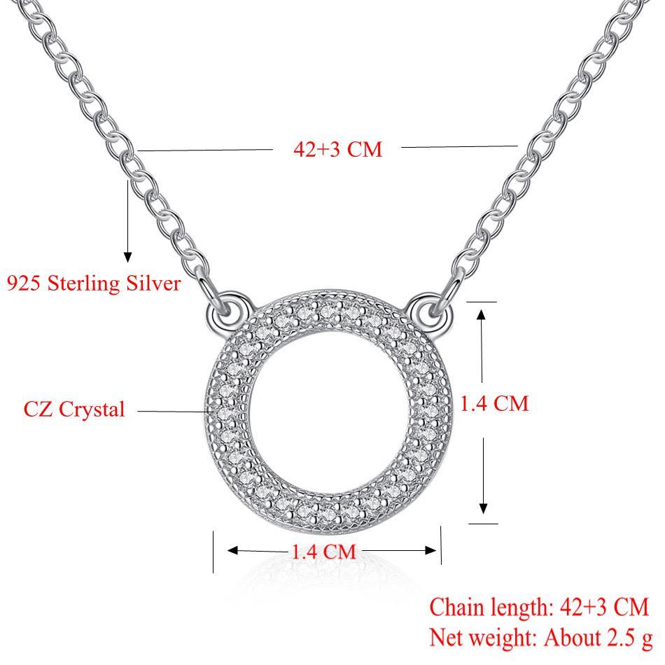 Изображение товара: Ожерелье, совместимы с оригинальной фирмой, ювелирные украшения, покрытие из настоящего 925 Серебряное ожерелье акцент круговой колье с подвеской, ожерелье