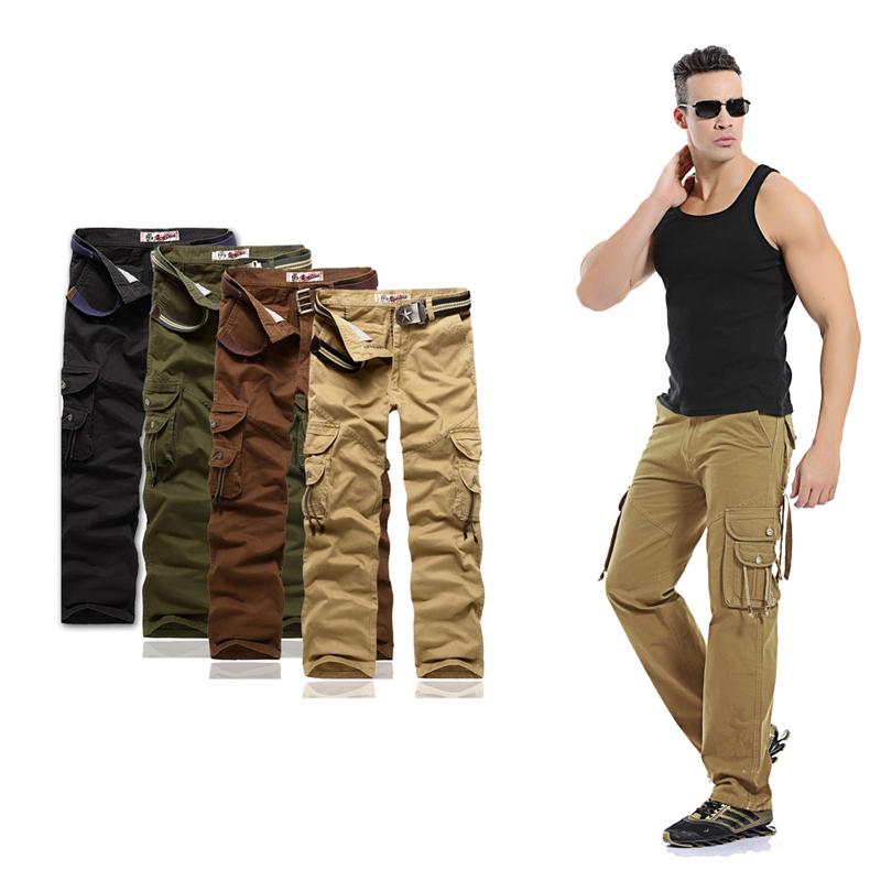 Изображение товара: 2019 военные мужские брюки-карго армейские зеленые большие карманы хлопковые мужские повседневные брюки удобные мужские осенние армейские брюки большие размеры