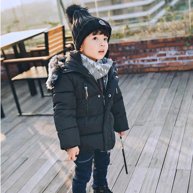 Изображение товара: Пальто для мальчиков, зимняя детская модная повседневная теплая верхняя одежда с капюшоном для детей, плотные спортивные пальто для мальчиков, куртки, одежда, Женская парка