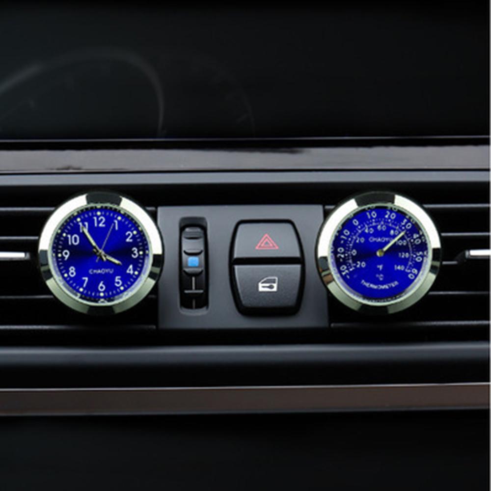 Изображение товара: Авто термометр, часы с украшением, светящиеся Цифровые кварцевые часы, A/C, вентиляционное отверстие, зажим, освежитель воздуха, автомобильные аксессуары