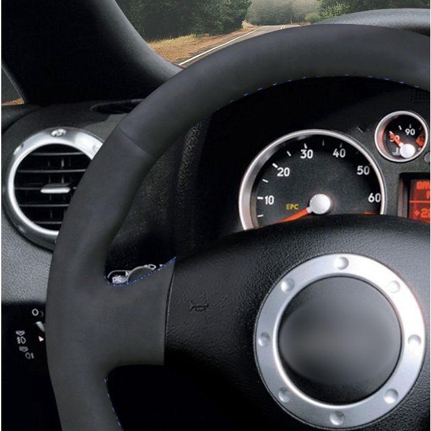 Изображение товара: Искусственная черная замша Вручную прошитый чехол рулевого колеса автомобиля для Audi A3 2000-2003 A4 2003-2005 RS 6 2003 S4 2004-2006 TT 2001