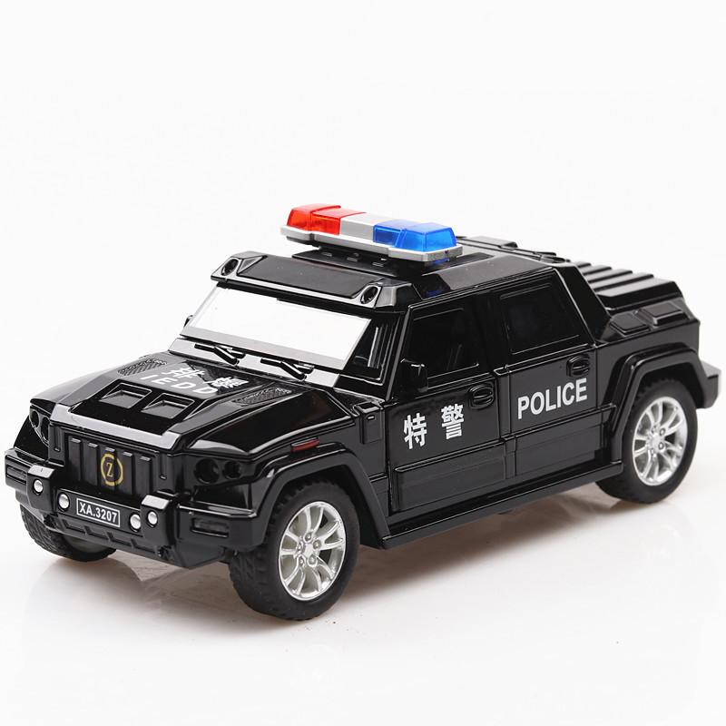 Изображение товара: Горячая Распродажа 1:32 бронированная модель из сплава SUV, имитация детского звука и света в специальной полицейской модели, бесплатная доставка