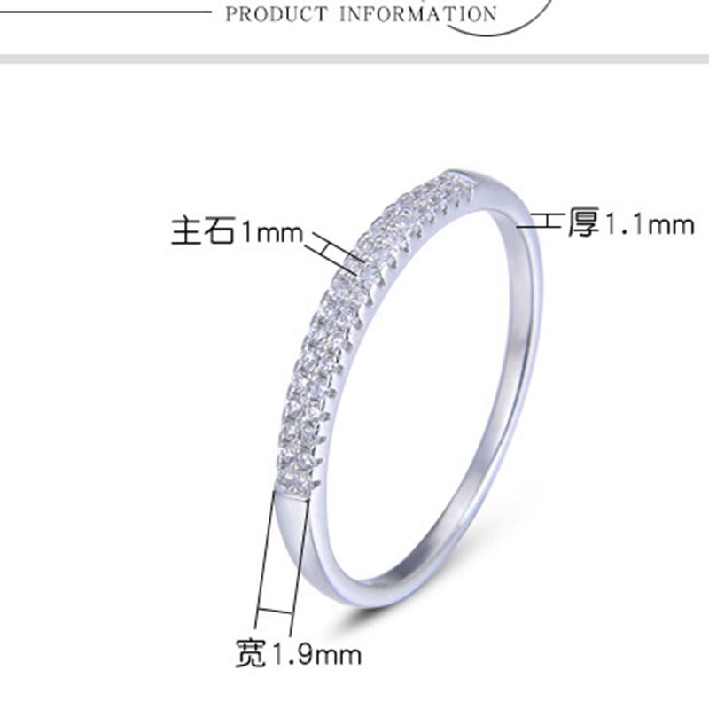 Изображение товара: Благородное чистое кольцо из стерлингового серебра 925 пробы, Ювелирное кольцо, юбилейное кольцо, стразы, кубический цирконий, ювелирные изделия, стильные кольца для женщин и девушек