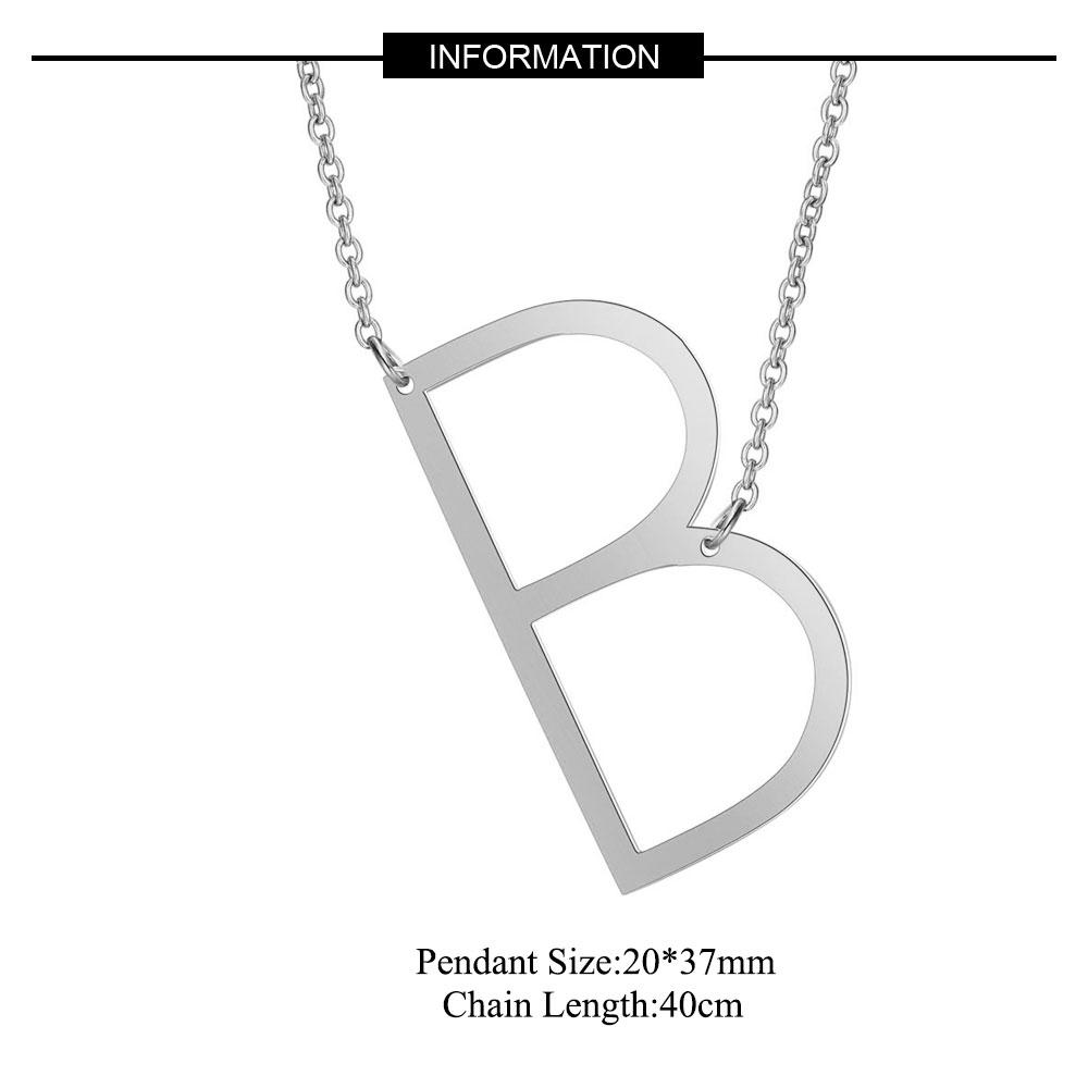Изображение товара: Женское Ожерелье с буквами Alphant, ожерелье из нержавеющей стали с именем на заказ, персонализированное ожерелье с именной табличкой, 26 дюймов