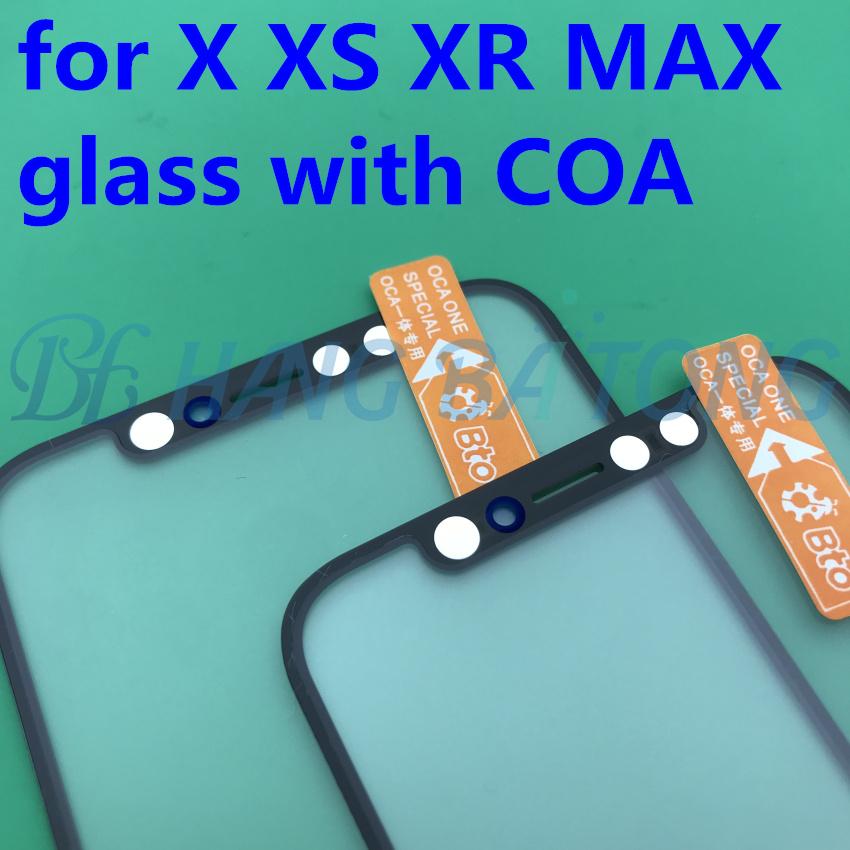 Изображение товара: Новый оригинальный запасной ЖК-дисплей передняя Сенсорная панель стеклянный внешний объектив с OCA рамкой средняя Рамка для iphone X xr xs 11 12 pro max