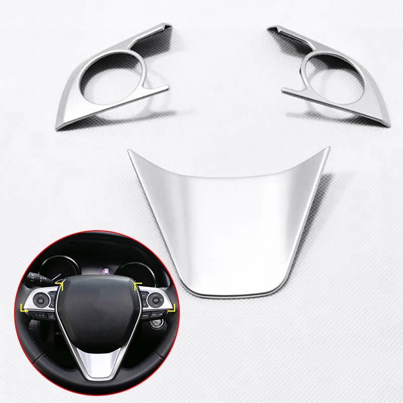 Изображение товара: 3pcs/Set Silver ABS Steering Wheel Trim Matt Chrome Steering Wheel Trim Frame High Quality Accessory For Toyota RAV4 2019