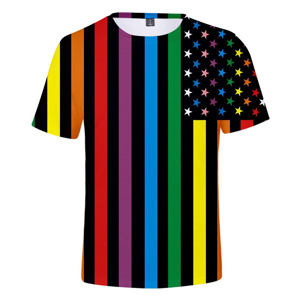 Изображение товара: Футболка ЛГБТ с радужным флагом для лесбиянок, мужская и женская футболка, футболка с коротким рукавом, футболки в стиле Харадзюку, топы, брендовая одежда, женская одежда