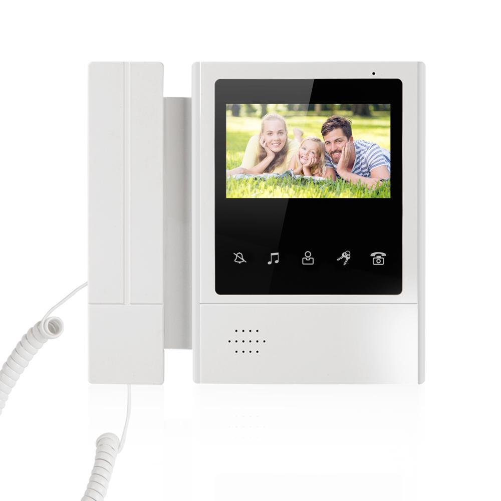 Изображение товара: Видеодомофон 4,3 дюйма, проводной дверной звонок с 1 монитором + 1 наружная камера 700TVL для домашнего наблюдения