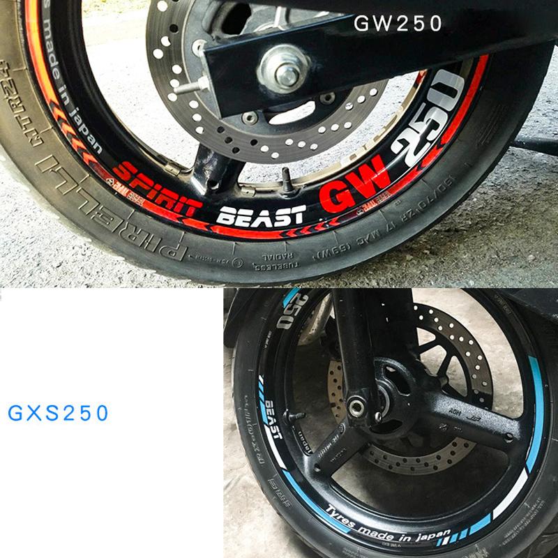 Изображение товара: 1 комплект смешные автомобильные наклейки для укладки волос обода колеса внутренняя GSX/DL/GW 250 наклейка на обод лента Reffiting велосипед мотоцикл автомобильный Стайлинг для Honda