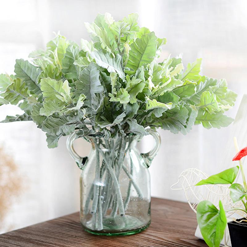 Изображение товара: Искусственные цветы с серебряными листьями для украшения сада, дома, отеля, окон, Рождества, свадьбы