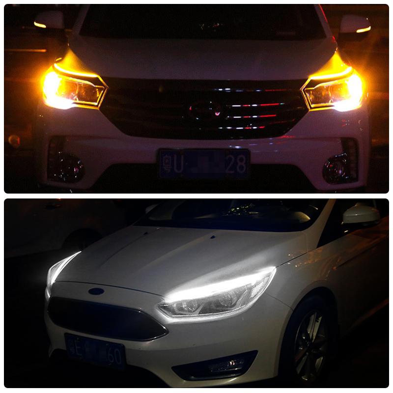 Изображение товара: Дневные ходовые огни для Ford Franger Focus 2 3 Fiesta Mk2 Mk3 Mondeo Mk4 Fiesta Mk7 2 шт., Светодиодные Автомобильные дневные ходовые огни DRL с указателем поворота