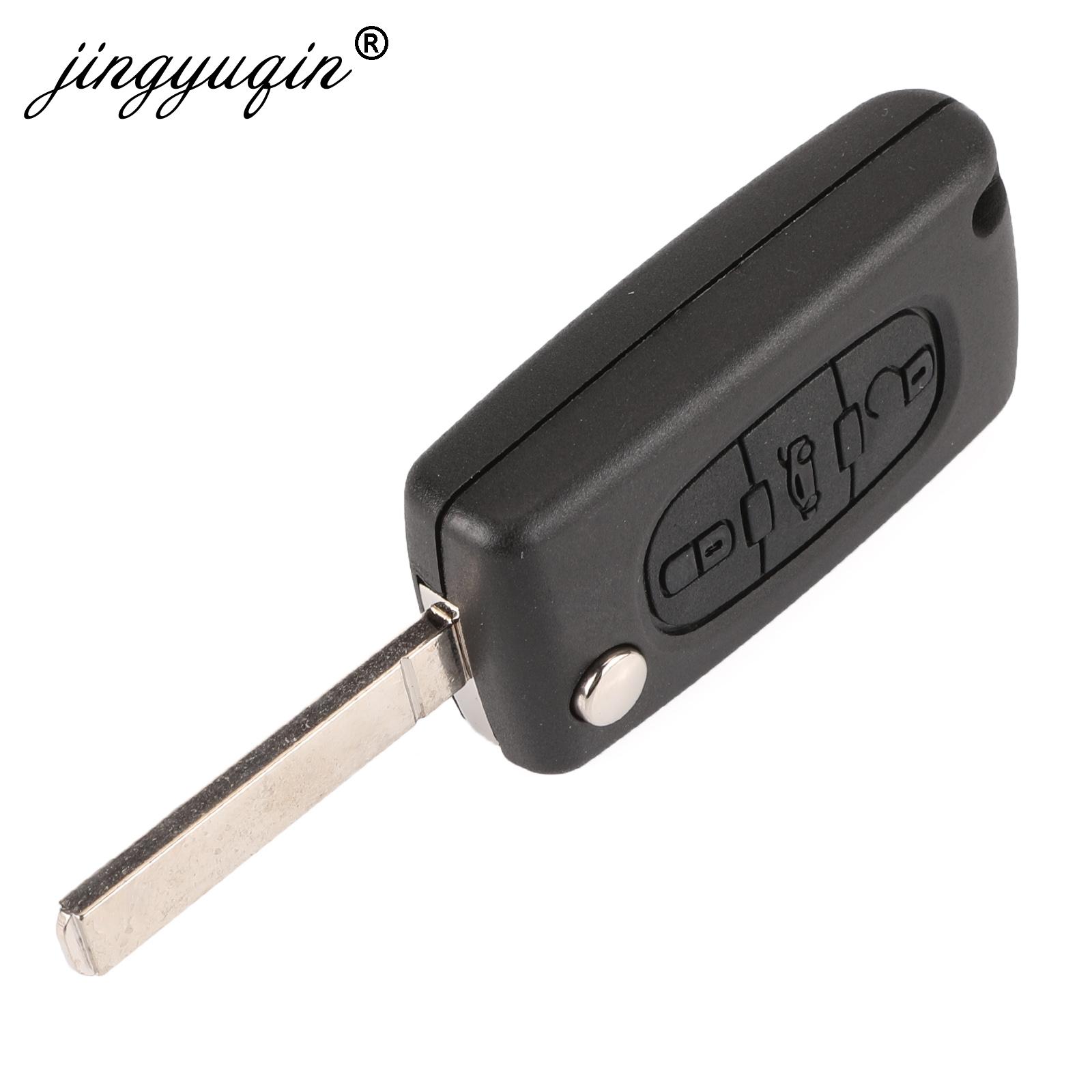 Изображение товара: Jingyuqin чехол для автомобильного ключа с 3 кнопками для Peugeot 207 307 308 407 607 807 для Citroen C1 C2 C3 C4 C5, складной чехол для автомобильного ключа