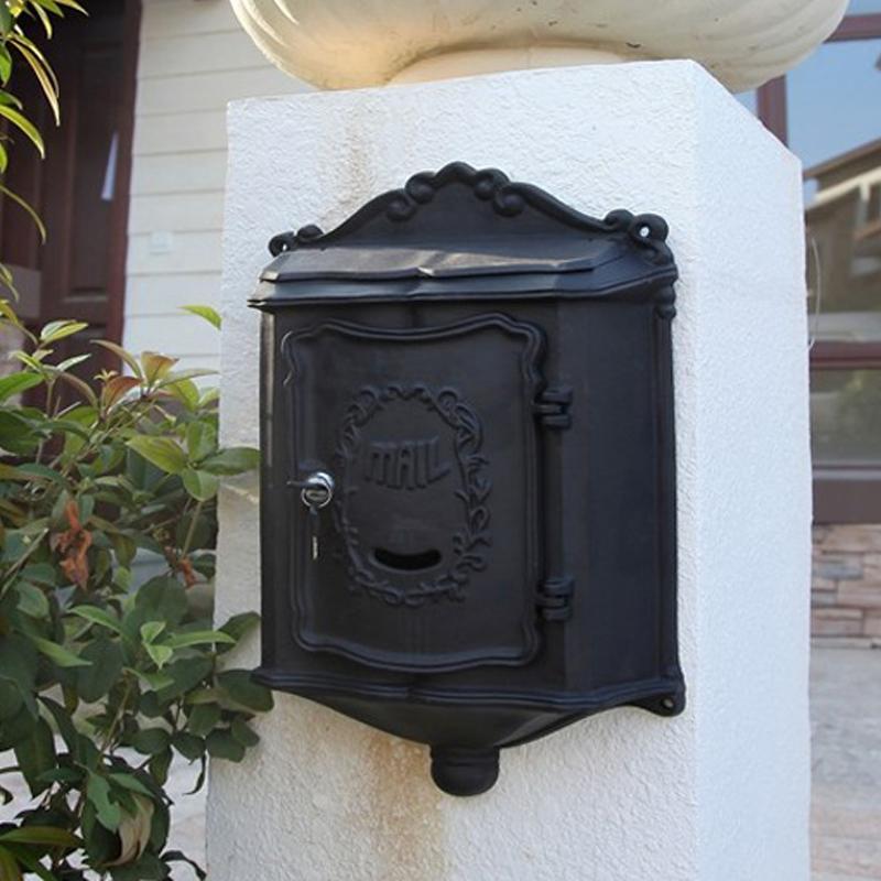 Изображение товара: Популярный Европейский чугунный почтовый ящик, настенное крепление, металлический почтовый ящик для писем, модный винтажный почтовый ящик для газет