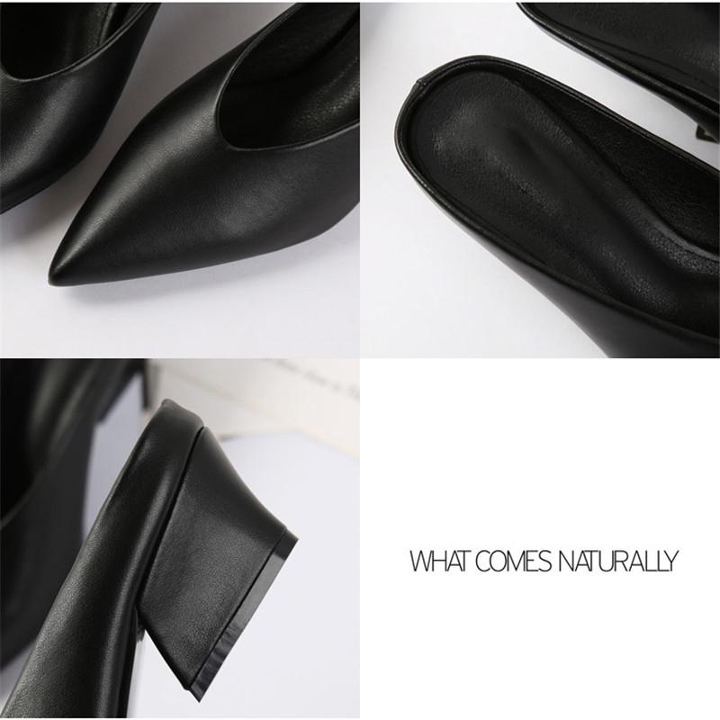 Изображение товара: D Knight 2020 женские брендовые тапки, женские повседневные тапки на среднем каблуке, тапочки шлепанцы, сексуальные туфли-лодочки с заостренным носком, сандалии