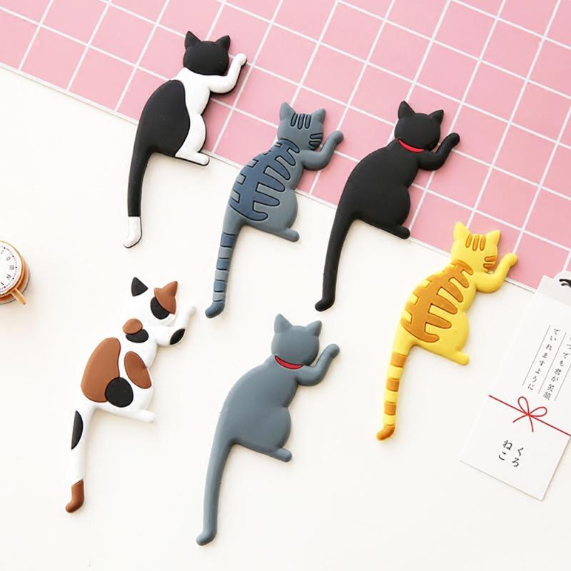 Изображение товара: Скандинавская искусственная кошка, искусственные крючки, держатель для ключей, настенный Декор для дома, наклейка на холодильник, подвесной крючок