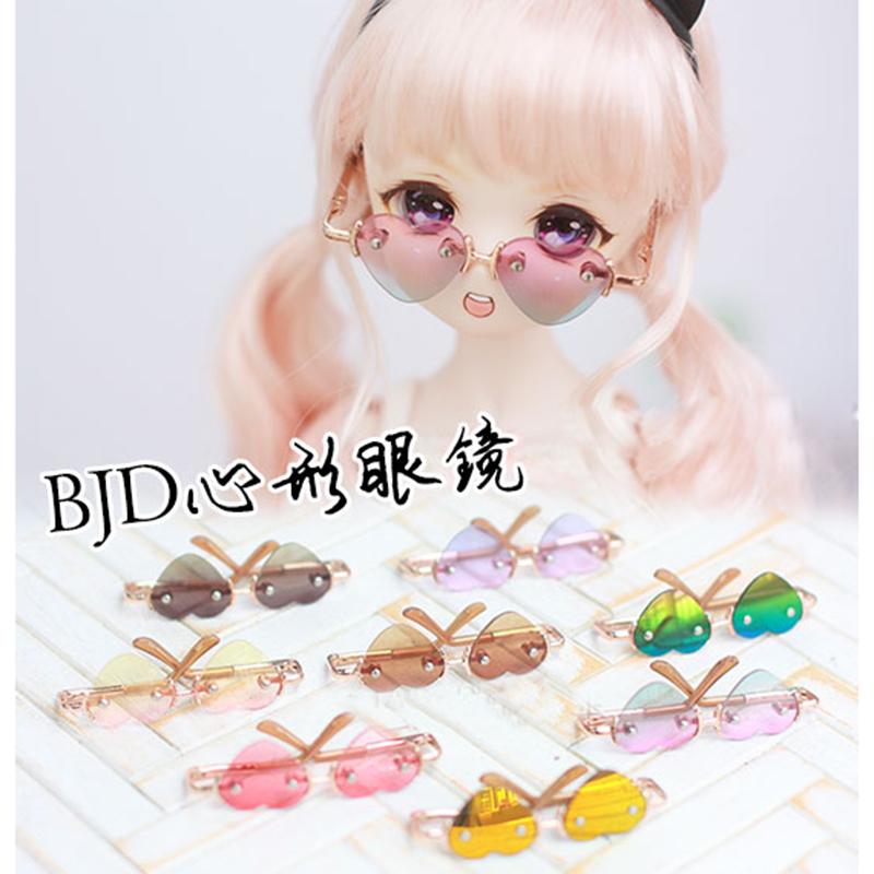 Изображение товара: BJD золотистые солнцезащитные очки в форме сердца Bookman Prop для 1/3 24 